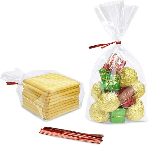 Vista 22 de Morepack Bolsas de Celofán de 16 x 24 pulgadas para Cestas de Regalo, Bolsas de Cestas de Celofán Transparente, 10 piezas (planas, sin fondo)