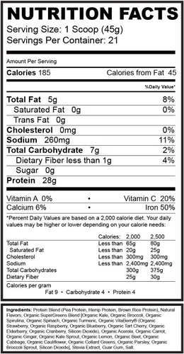 Vista 2 de Phyto Perfect Vanilla (2 libras) Proteína vegana Plus Superalimentos Proteína con verduras y frutas orgánicas