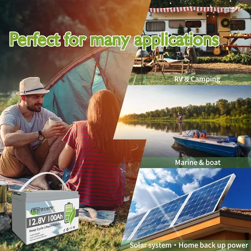 Vista 5 de Batería de litio 12V 100Ah LiFePO4 BCI Grupo 31, con BMS de 100A, batería recargable de fosfato de hierro de litio de ciclo profundo, para solar