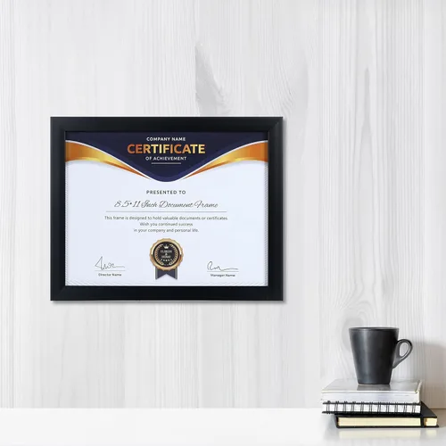 Vista 2 de ELSKER&HOME Portarretratos de 8.5 x 11 pulgadas, marco para documentos de certificado, paquete de 6 con vidrio semimecado, marco de diploma