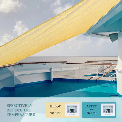 Vista 6 de Parasol para exteriores, 6 x 12 pies, pérgola, cubierta y sombrilla de patio trasero con protección UV, material de HDPE resistente al calor, ojales