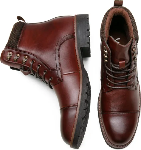 Vista 9 de Vostey Botas para hombre, botas casuales de motocicleta para hombre, botas chukka impermeables para hombre