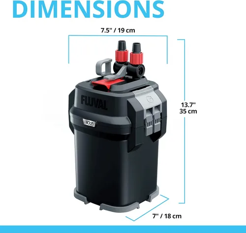 Vista 7 de Fluval 107 Perfomance - Filtro para tanques de hasta 30 galones - Filtro de tanque para acuarios