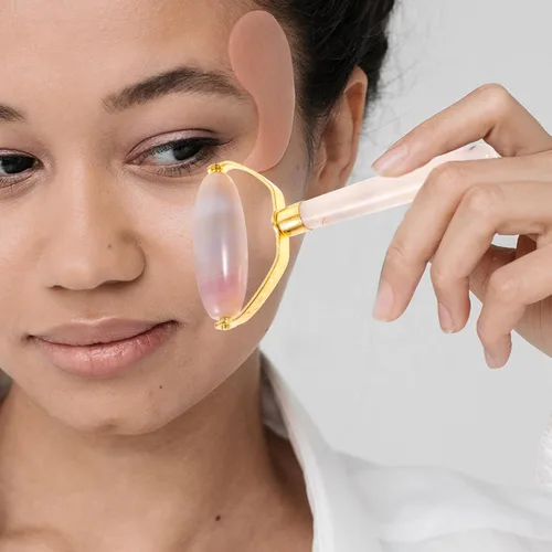 Vista 8 de FRCOLOR Rodillo de jade Rodillo facial Guasha Herramientas faciales para el cuidado de la piel 2Pcs