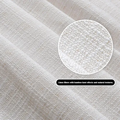 Vista 9 de LUSTROWIN Cortina de lino personalizada plisada para oscurecer la habitación, cortinas opacas para sala de estar, dormitorio, comedor, ventana
