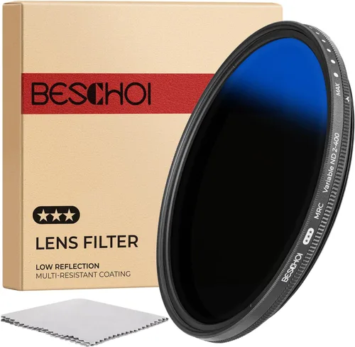 Beschoi Filtro ND variable MRC de 1.457 in ND2-ND400, filtro ND ajustable de densidad neutra (0.3 a 2.7, 1 a 9 paradas), vidrio óptico recubierto