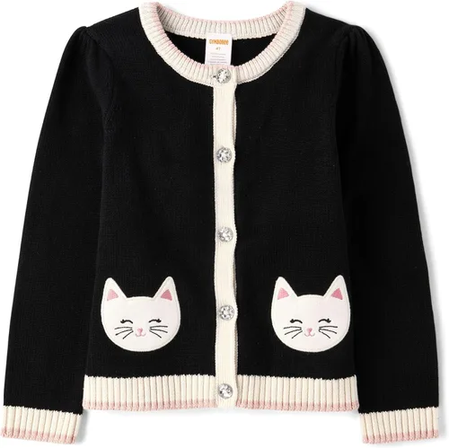 Vista 7 de Gymboree - Cárdigan de manga larga con botones frontales para bebés y niñas pequeñas