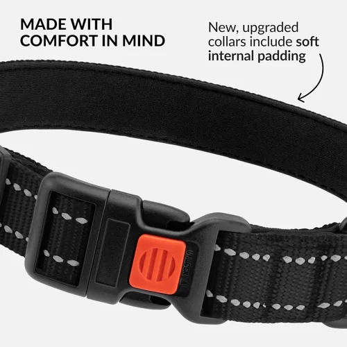 Vista 31 de CollarDirect Reflective Dog Collar for a Small, Medium, Large Dog or Puppy with a Quick Release Buckle - Boy and Girl - Nylon Suitable for Swimming