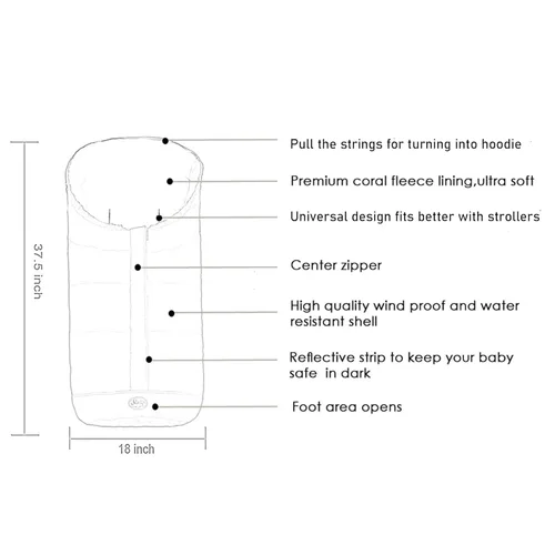 Vista 2 de CozyMe Manta de invierno para cochecito de bebé, saco para cochecito, 3 en 1, impermeable, se adapta a la mayoría de cochecitos y corredores