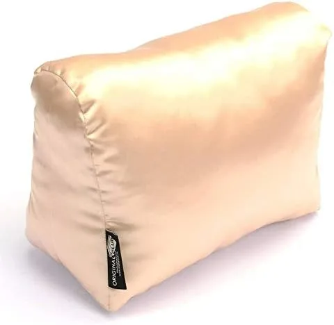Vista 2 de Keep Your Designer Bag Perfectly Shaped – Champagne Satin Luxury Pillow Bag Shaper Compatible with Neverfull MM