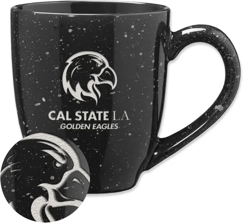 Vista 182 de Rico Industries NCAA Saint Joseph's (PA) Hawks Logo Principal Color Marrón 16 oz Logotipo del Equipo de Color Láser Grabado en Cerámica Moteada Taza