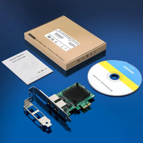 Vista 6 de Tarjeta de red convergente Gigabit Ethernet 1G, tarjeta de red de servidor de puerto RJ45 dual con chipset Intel 82571 adaptador Ethernet tarjeta