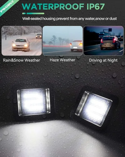 Vista 7 de Luces LED F150 para placa de matrícula para accesorios Ford F150 2015-2020, ensamblaje de lámpara de etiqueta LED para Raptor 2017-2022, luces