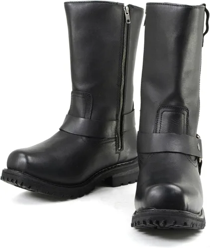 Vista 3 de Milwaukee Leather Botas impermeables para hombre, negras, de 11 pulgadas de ancho con puntera cuadrada, con arnés y cremallera MBM9061WP - 7W