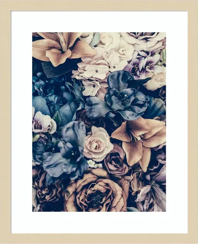Amanti Art Framed Wall Art Print 21x17 Flower Cluster by Incado, Flowers Wall Art, Vintage Decor, Small Poster Painting Artwork for Living Room,