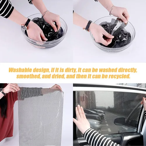 Vista 4 de Parasoles laterales para ventanas de coche, 4 piezas de películas adhesivas de sujeción estática, protector de rayos UV y privacidad, reutilizables