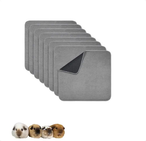Vista 11 de Forro para jaula de conejillo de indias, paquete de 2 – Lavables, reutilizables, a prueba de fugas, almohadillas de cama de vellón para animales