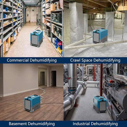 Vista 7 de ALORAIR App Control Deshumidificador comercial con bomba, deshumidificadores industriales con manguera de drenaje, para restaurar daños por agua