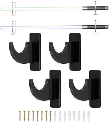 Vista 11 de UXCELL Estante de exhibición de sable de luz acrílico, soporte de espada montado en la pared para sable de luz, transparente