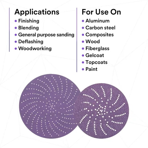 Vista 5 de 3M(TM) Cubitron(TM) II Hookit(TM) - Disco de papel de lija 732U (varios tipos y tamaños de lija), 50