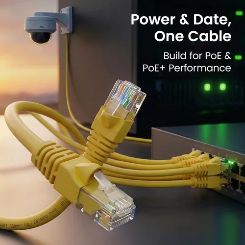 Vista 7 de GearIT Cable Ethernet Cat 6 Cat 6, cable de conexión Cat 6, cable Ethernet Cat6, cable de red, cable de Internet, amarillo de 15 pies (paquete de 10)
