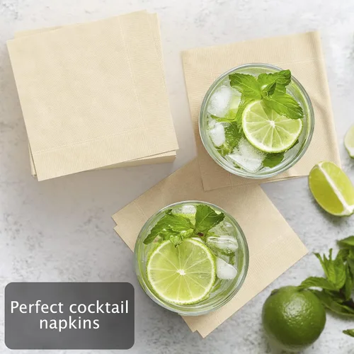 Vista 3 de Paquete de 1000 servilletas de cóctel de papel, servilletas de bebidas de 5 x 5 pulgadas, servilletas de bar, servilletas de papel kraft natural