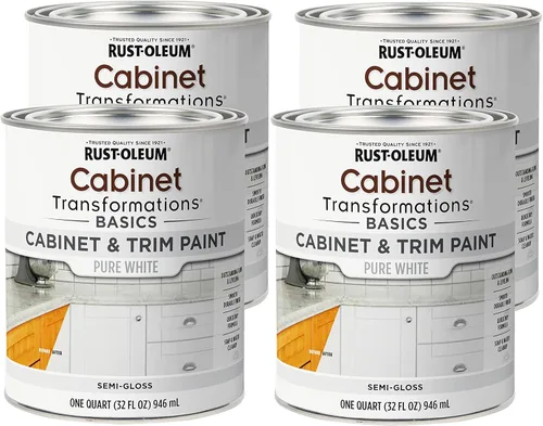 Vista 12 de Rust-Oleum 372012 Transformations Basics - Pintura para gabinetes y molduras, cuarto de galón, color negro
