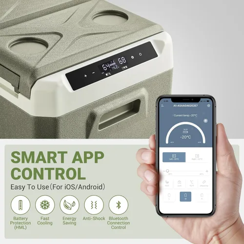 Vista 4 de BODEGACOOLER Refrigerador de Coche de 12 Voltios, Refrigerador de Coche de 34.1 Cuartos de Galón de Doble Zona, Congelador Portátil de 12V