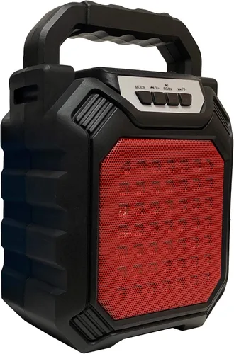 Vista 7 de Radio FM TF/USB Reproductor de MP3 Bluetooth Altavoz portátil Recargable-Rojo