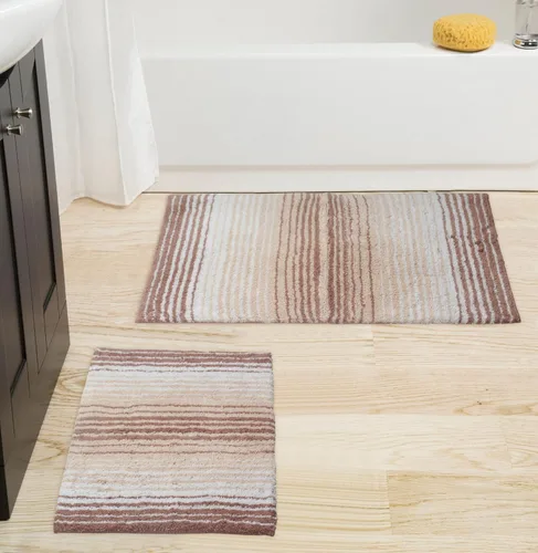 Home Weavers Colección Gradiation 100% algodón para decoración de baño, alfombra lavable, tapete de baño, tapete de cocina, juego de alfombras de