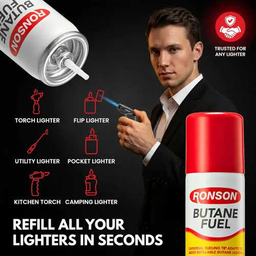 Vista 4 de Ultra combustible de butano marca Ronson