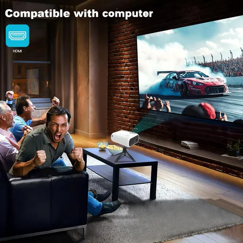 Vista 7 de Mini proyector, proyector portátil compatible con Full HD 1080P, proyector de películas con altavoz integrado, 150ANSI, pantalla de proyección de 26