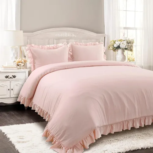 Vista 14 de Lush Decor - Juego de edredón, ropa de cama suave con volantes y funda a juego, elementos acogedores, elegante decoración para el dormitorio