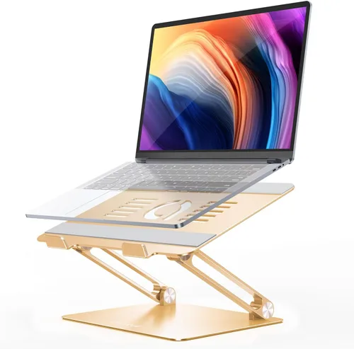 Vista 9 de Lamicall - Soporte ajustable para laptop, elevador portátil para laptop, soporte de aluminio para escritorio plegable, soporte ergonómico