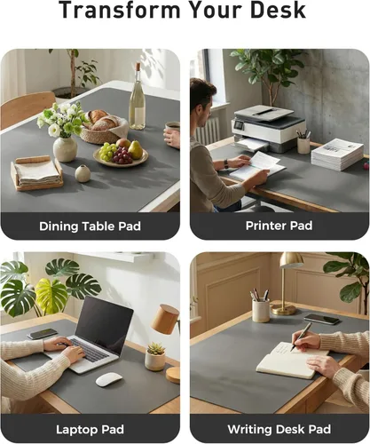 Vista 639 de Aothia Protector de escritorio de cuero, alfombrilla para mouse, alfombrilla de escritorio de oficina, 31.5 x 15.7 pulgadas, secante de escritorio