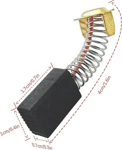 Vista 2 de Paquete de 6 cepillos de carbono 999043 compatibles con Hitachi 999-043 514003-43 cepillo de motor de herramienta eléctrica C8FB2 WH22 C7SC, CR13VA