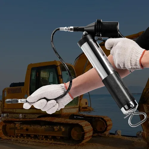 Vista 8 de VEVOR Pistola de engrase, pistola de engrase operada por aire de 6000 PSI, pistola de engrase neumática resistente con carga de 14 onzas, manguera
