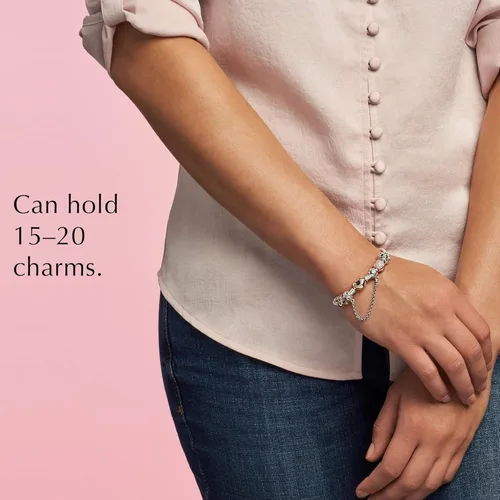 Vista 8 de PANDORA Jewelry Moments Heart Clasp Snake Chain Charm Bracelet