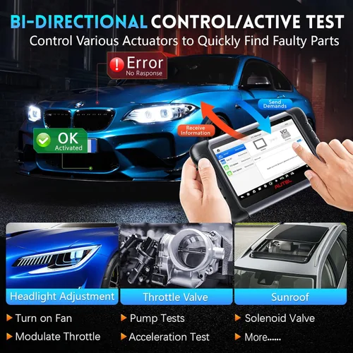 Vista 4 de Autel Scanner MaxiCOM MK808Z-BT (igual que MK808BT PRO): Herramienta de escaneo de control bidireccional basada en Android 11, actualizada