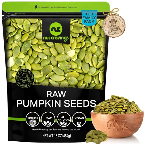 Vista 39 de NUT CRAVINGS - Pepitas de calabaza crudas, sin sal, sin cáscara, (32 oz - 2 lb) Nueces a granel envasadas frescas en bolsa resellable - Bocadillo