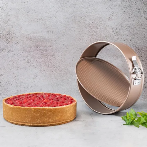 Vista 7 de HAPPIELS Molde desmoldable antiadherente para cheesecake de 8 pulgadas Libre de PFOA y BPA, molde desmoldable no tóxico para pasteles Los