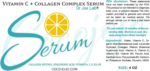 Vista 4 de Sérum de vitamina C #1 26% colágeno retinol ácido hialurónico Vitamina A, C, E, B3, B5 Aloe Vera a granel Múltiples propósitos para la piel