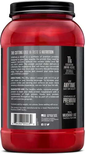 Vista 8 de BSN SYNTHA-6 Edge Polvo de Proteína, Polvo de Proteína de Chocolate con Proteína de Suero Hidrolizada, Caseína Micelar, Aislado de Proteína