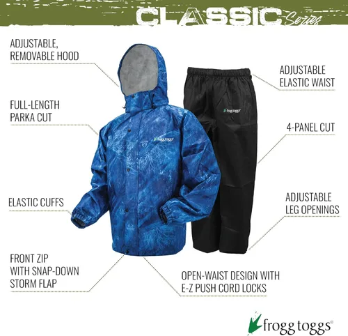 Vista 2 de Frogg Toggs - Traje para la lluvia clásico, impermeable y transpirable para hombre, para todo