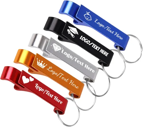 Vista 64 de 5 abrebotellas personalizados, abrebotellas de cerveza de aluminio personalizado con texto/logotipo, abrebotellas personalizados, recuerdos de boda