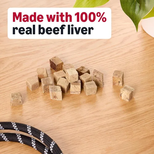 Vista 3 de Marca Amazon – Wag - Golosinas para perros liofilizadas de un solo ingrediente, hígado de res, alto en proteínas, golosinas para entrenamiento