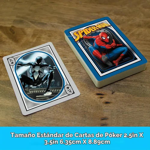 Vista 5 de Aquarius Marvel Comics Spider-Man - Baraja de cartas con temática de Spiderman para tus juegos de cartas favoritos, mercancía y coleccionables