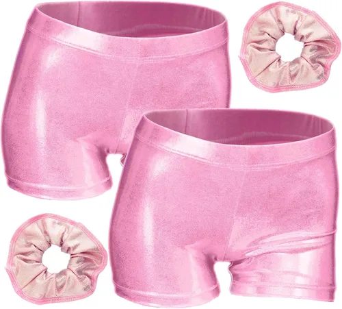 Aosva Pantalones cortos de gimnasia deportiva para niñas pequeñas, 2 a 14 años