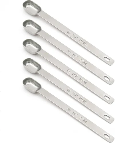 Vista 7 de 1 cucharadita (1/3 cucharada, 0.2 fl oz), cuchara medidora única, cucharaditas individuales de acero inoxidable con mango largo