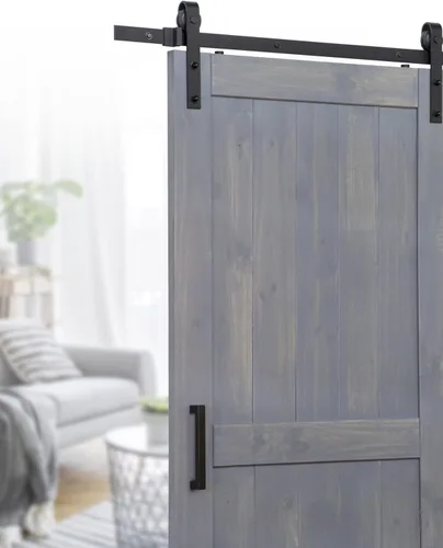 Vista 2 de Ageless Iron Barn Door Grip 8" de centro a centro en hierro negro